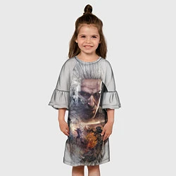 Платье клеш для девочки Ведьмак, цвет: 3D-принт — фото 2