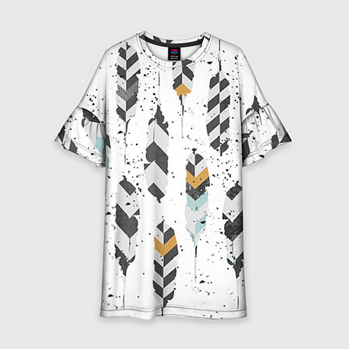 Детское платье Перья / 3D-принт – фото 1