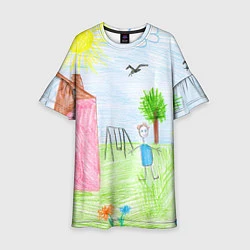 Платье клеш для девочки Детские рисунки, цвет: 3D-принт