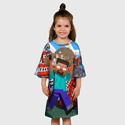 Платье клеш для девочки Minecraft Man, цвет: 3D-принт — фото 2