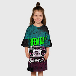 Платье клеш для девочки Green Day: Kill the DJ, цвет: 3D-принт — фото 2