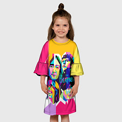 Платье клеш для девочки The Beatles: Poly-art, цвет: 3D-принт — фото 2