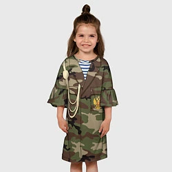 Платье клеш для девочки Униформа дембеля, цвет: 3D-принт — фото 2