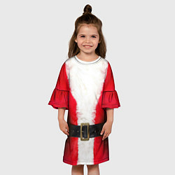 Платье клеш для девочки Дед мороз, цвет: 3D-принт — фото 2
