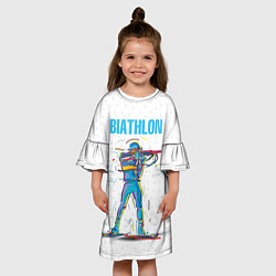 Платье клеш для девочки Биатлон, цвет: 3D-принт — фото 2