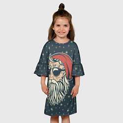 Платье клеш для девочки Санта хипстер, цвет: 3D-принт — фото 2