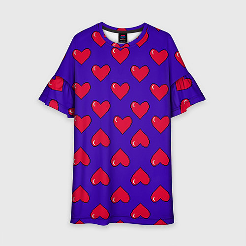 Детское платье Hearts Pattern / 3D-принт – фото 1