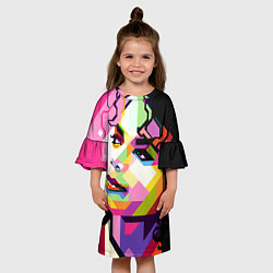 Платье клеш для девочки Michael Jackson Art, цвет: 3D-принт — фото 2