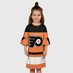 Платье клеш для девочки Philadelphia Flyers, цвет: 3D-принт — фото 2