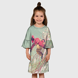 Платье клеш для девочки Сноуборд, цвет: 3D-принт — фото 2