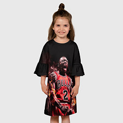Платье клеш для девочки NBA спорт, цвет: 3D-принт — фото 2