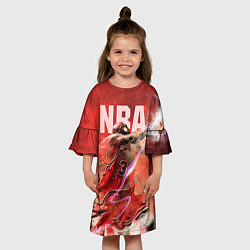 Платье клеш для девочки Спорт NBA, цвет: 3D-принт — фото 2