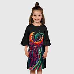 Платье клеш для девочки CS:GO Hyper Beast Monster, цвет: 3D-принт — фото 2