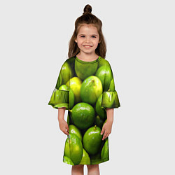 Платье клеш для девочки Лаймовая, цвет: 3D-принт — фото 2