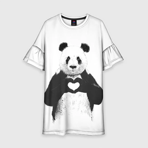 Детское платье Panda Love / 3D-принт – фото 1
