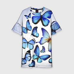Детское платье Голубые бабочки