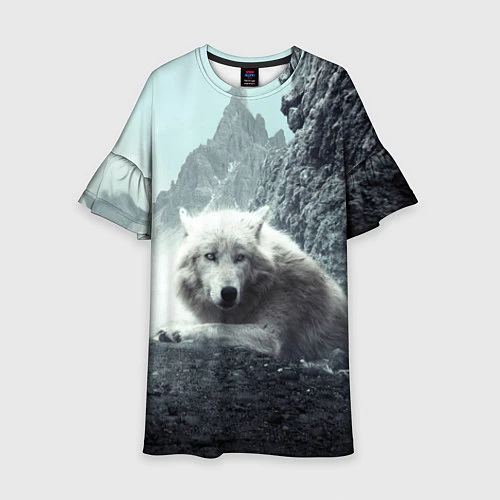 Детское платье Волк в горах / 3D-принт – фото 1