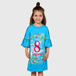 Платье клеш для девочки С 8 Марта!, цвет: 3D-принт — фото 2
