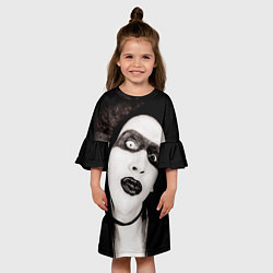 Платье клеш для девочки Мэрилин Мэнсон, цвет: 3D-принт — фото 2