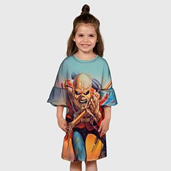 Платье клеш для девочки Iron Maiden: Crash arrow, цвет: 3D-принт — фото 2