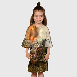 Платье клеш для девочки День победы, цвет: 3D-принт — фото 2
