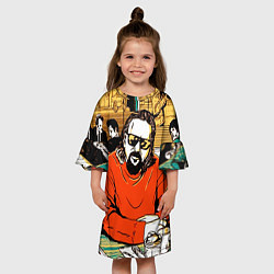 Платье клеш для девочки Большой Лебовски, цвет: 3D-принт — фото 2