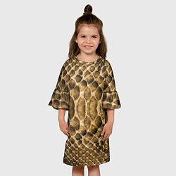 Платье клеш для девочки Змеиная кожа, цвет: 3D-принт — фото 2