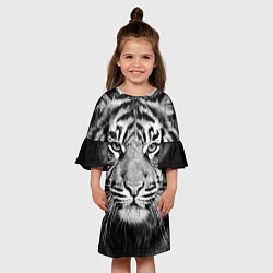 Платье клеш для девочки Красавец тигр, цвет: 3D-принт — фото 2