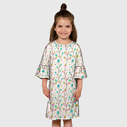 Платье клеш для девочки Цветочные лианы, цвет: 3D-принт — фото 2