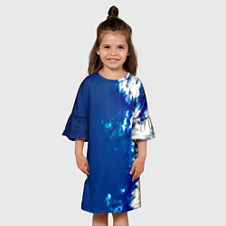 Платье клеш для девочки Облака, цвет: 3D-принт — фото 2