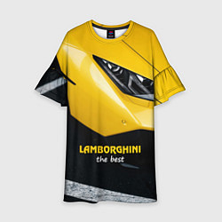 Платье клеш для девочки Lamborghini the best, цвет: 3D-принт