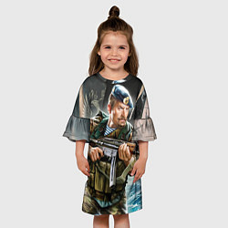 Платье клеш для девочки ВДВ, цвет: 3D-принт — фото 2
