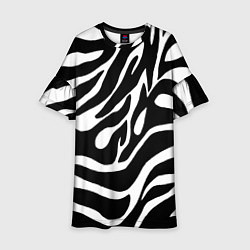 Платье клеш для девочки Зебра, цвет: 3D-принт