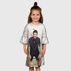 Платье клеш для девочки Улыбчивый Месси, цвет: 3D-принт — фото 2