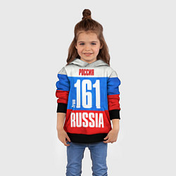 Толстовка-худи детская Russia: from 161, цвет: 3D-черный — фото 2