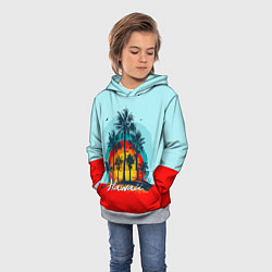 Толстовка-худи детская HAWAII 6, цвет: 3D-меланж — фото 2