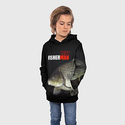 Толстовка-худи детская The best fisherman, цвет: 3D-черный — фото 2