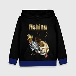 Толстовка-худи детская Gold Fishing, цвет: 3D-синий