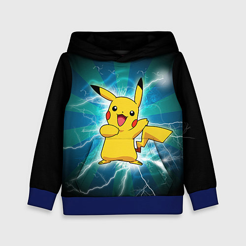 Детская толстовка Искрящийся Пикачу / 3D-Синий – фото 1
