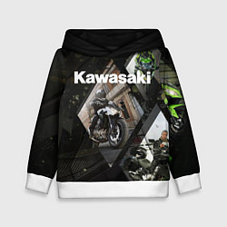 Толстовка-худи детская Kawasaky, цвет: 3D-белый