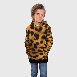 Толстовка-худи детская Шкура леопарда, цвет: 3D-черный — фото 2