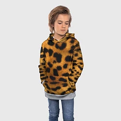Толстовка-худи детская Шкура леопарда, цвет: 3D-меланж — фото 2