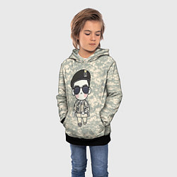 Толстовка-худи детская Song Joong Ki: Camo, цвет: 3D-черный — фото 2