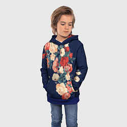 Толстовка-худи детская Fashion flowers, цвет: 3D-синий — фото 2