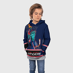 Толстовка-худи детская New York Rangers, цвет: 3D-меланж — фото 2
