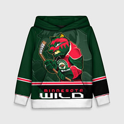 Толстовка-худи детская Minnesota Wild, цвет: 3D-белый