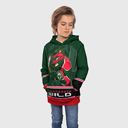 Толстовка-худи детская Minnesota Wild, цвет: 3D-красный — фото 2