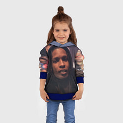 Толстовка-худи детская ASAP Rocky: Black Hip-Hop, цвет: 3D-синий — фото 2