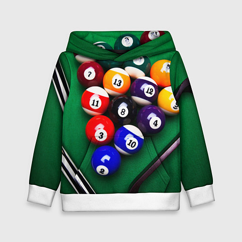 Детская толстовка Бильярд / 3D-Белый – фото 1