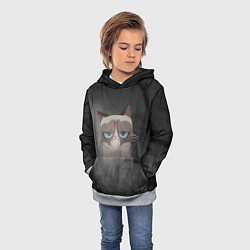Толстовка-худи детская Grumpy Cat, цвет: 3D-меланж — фото 2